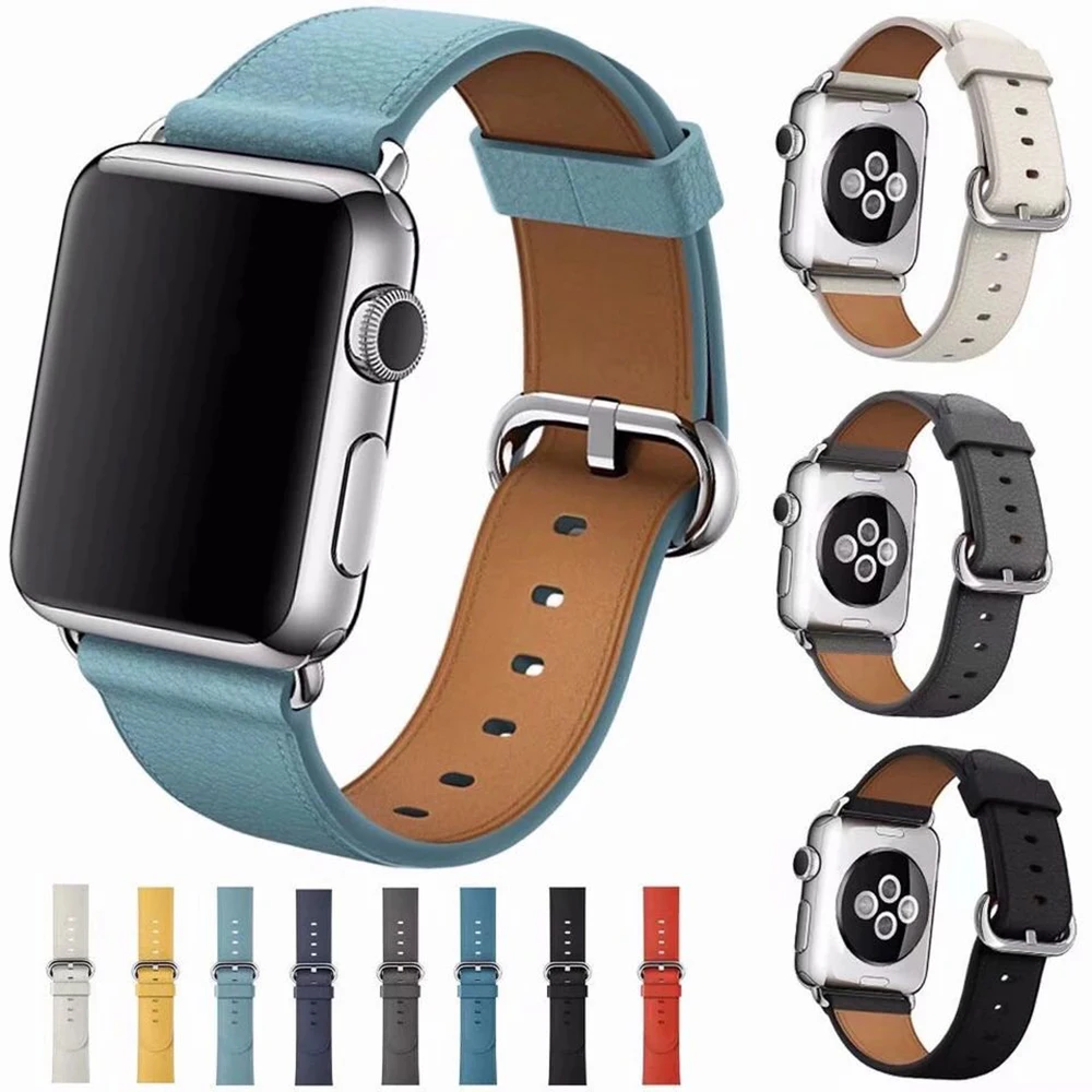 Высококачественная кожаная Петля для iWatch 4 40 мм 44 спортивный ремешок Apple watch 42 38