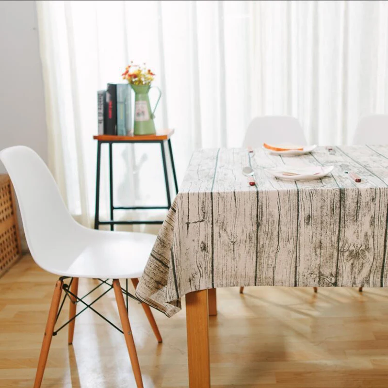 

Modern Printed Table Cloth Striped Tablecloth Cotton,Linen Wood Grain Table cloth Table Cover For Party Home Dining tablecloth