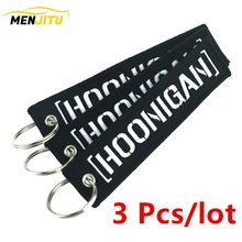 Модный брелок Hoonigan с вышивкой, держатель для ключей Porta Chaves, брелок для мотоциклов, аксессуары для автомобиля, брелок для мотоцикла, 3 шт