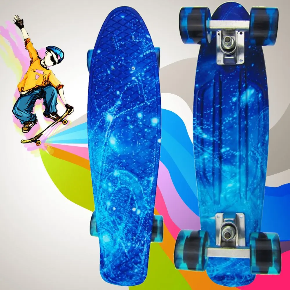 

100kg Load Trendy Skateboard 2016 Retro Skateboard Starry Sky Pattern Durable Long Board Light Environmental For Sport Outdoor