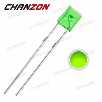 100pcs 2X3X4mm DIP Yellow Green Square Diffused LED Diode 20mA DC 2V 570-575nm Light Rectangle Light-Emitting Diode 234 LED Lamp