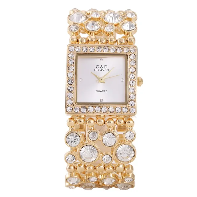 G&D Luxury Brand Women's Bracelet Watches Gold Rhinestone Jewelry Lady's Dress W G&D Luxury Brand Women's Bracelet Watches Gold Rhinestone Jewelry Lady's Dress W