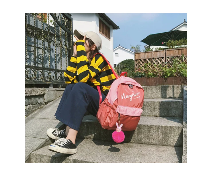 Menghuo Women Waterproof Nylon Backpack Female Rucksack School Backpack for Girls Fashion Travel Bag Bolsas Mochilas Sac A Dos--_34_11