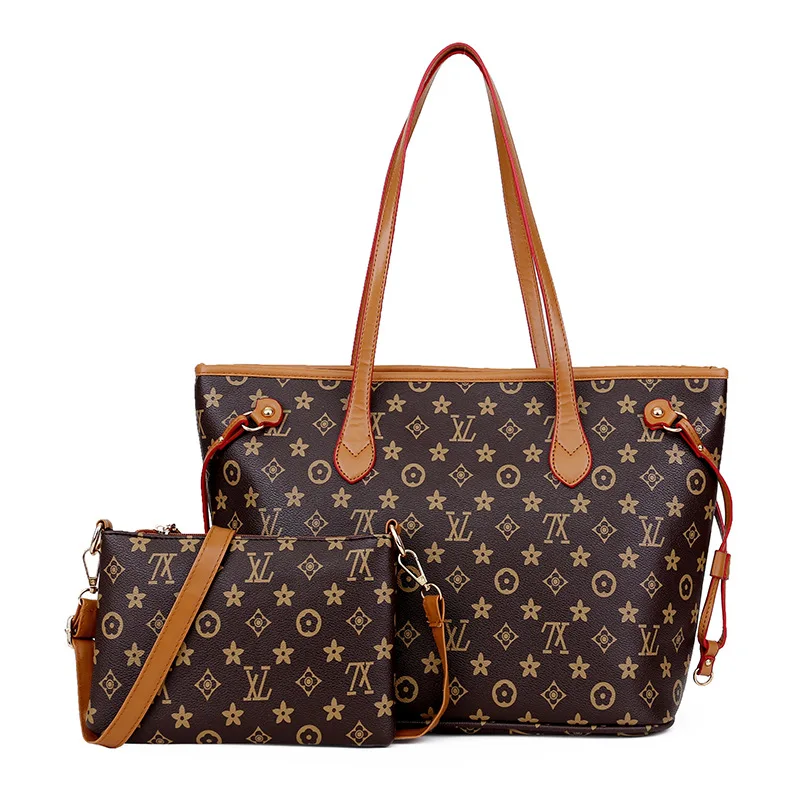 

Letter Printing Women Brown Handbags Casual Tote High Capacity Lady Shoulder Bag Monogram Lady Big Red/Biege Composite Bag