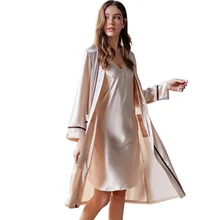 Xifenni халат наборы Женский Бренд весна сексуальный шелковый слинг ночная рубашка Двухсекционный летний ледяной шелк халаты пижамы Женщины X9201