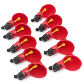

20 PCS Automatic Chicken Quail Pigeon Drinker Drinking Water Poultry Drinking Water Bowl Farm Farming Equipment(Red)