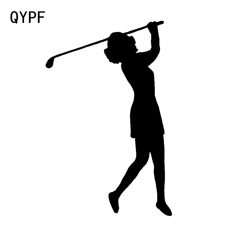 

QYPF 10*15.5CM Interesting Lady Golfer Vinyl Decal Car Window Sticker Decor Movement Silhouette C16-1458