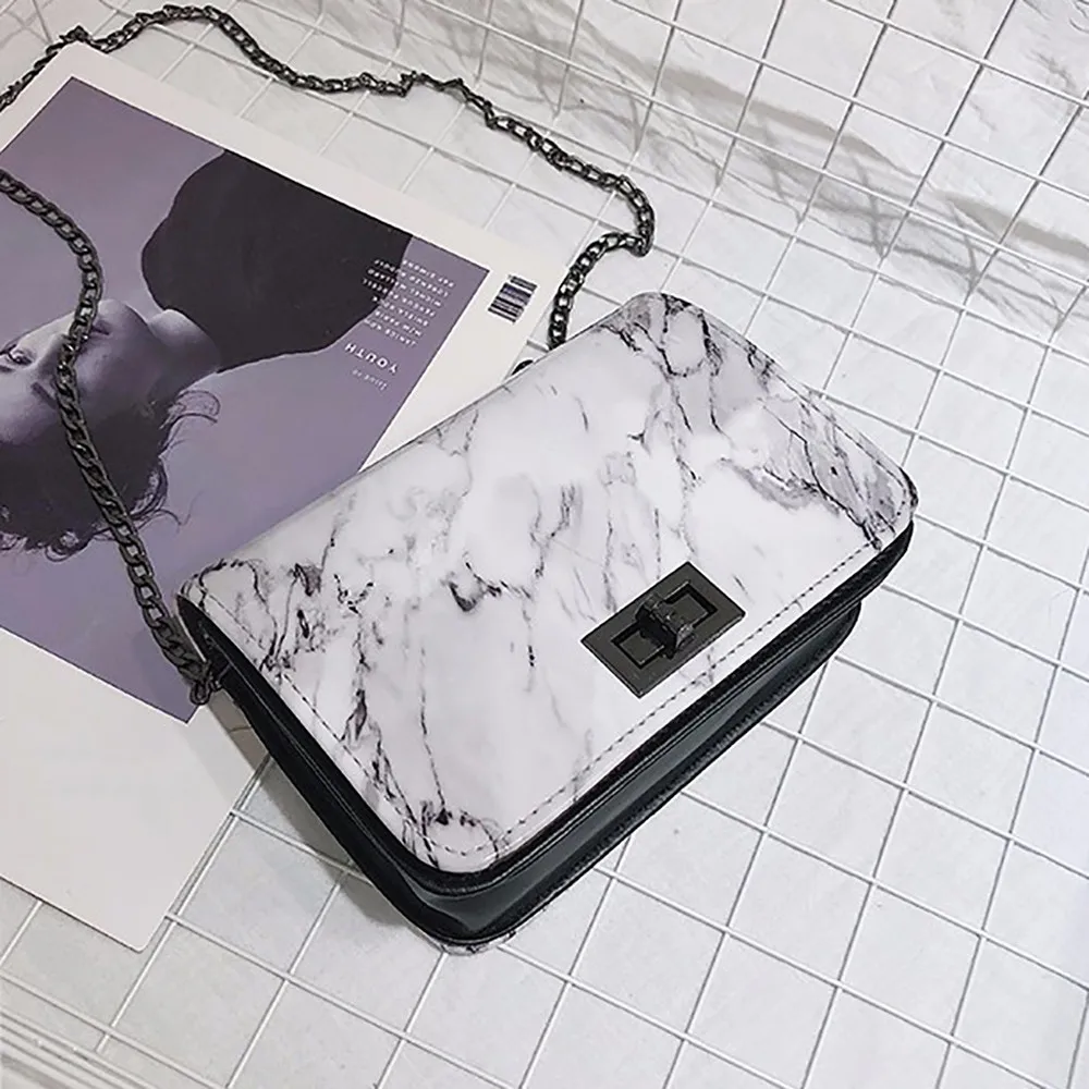 

Women Marble Pattern Shoulder Bag Lock Buckle Wild Messenger Small Square Bag Marble white bag Designer Handbags High Quality#25