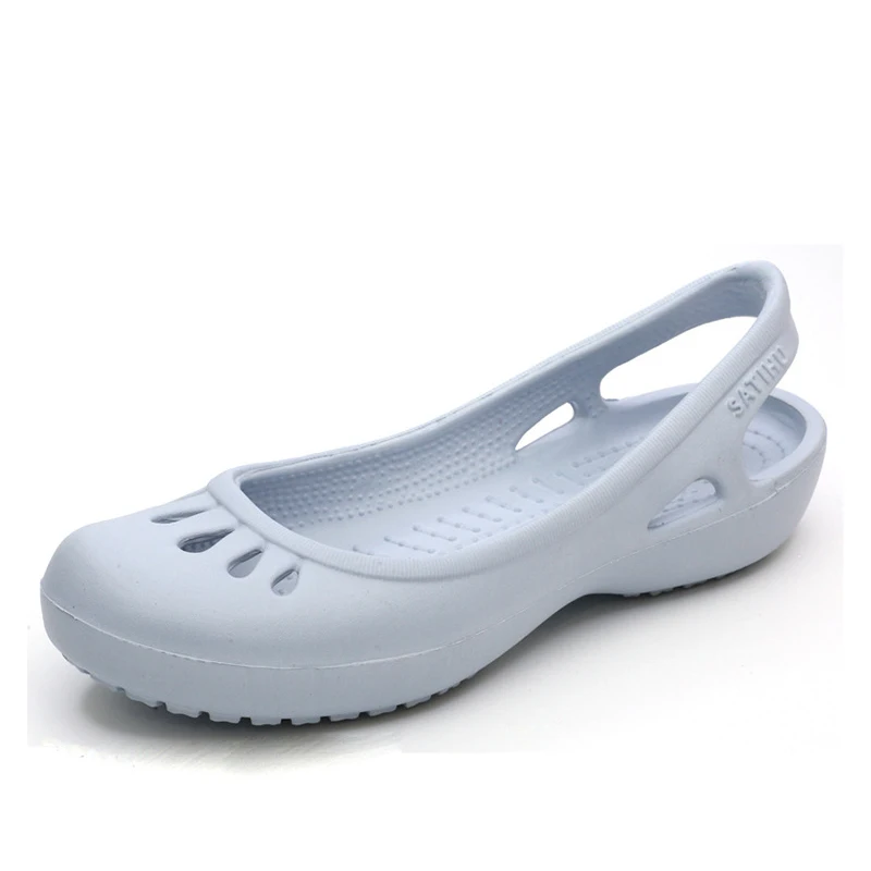 MCCKLE/женские сабо; прозрачные сандалии из водонепроницаемого материала; домашняя Нескользящая Летняя обувь с отверстиями; женская обувь на танкетке; пластиковая женская обувь для сада - Цвет: sky blue