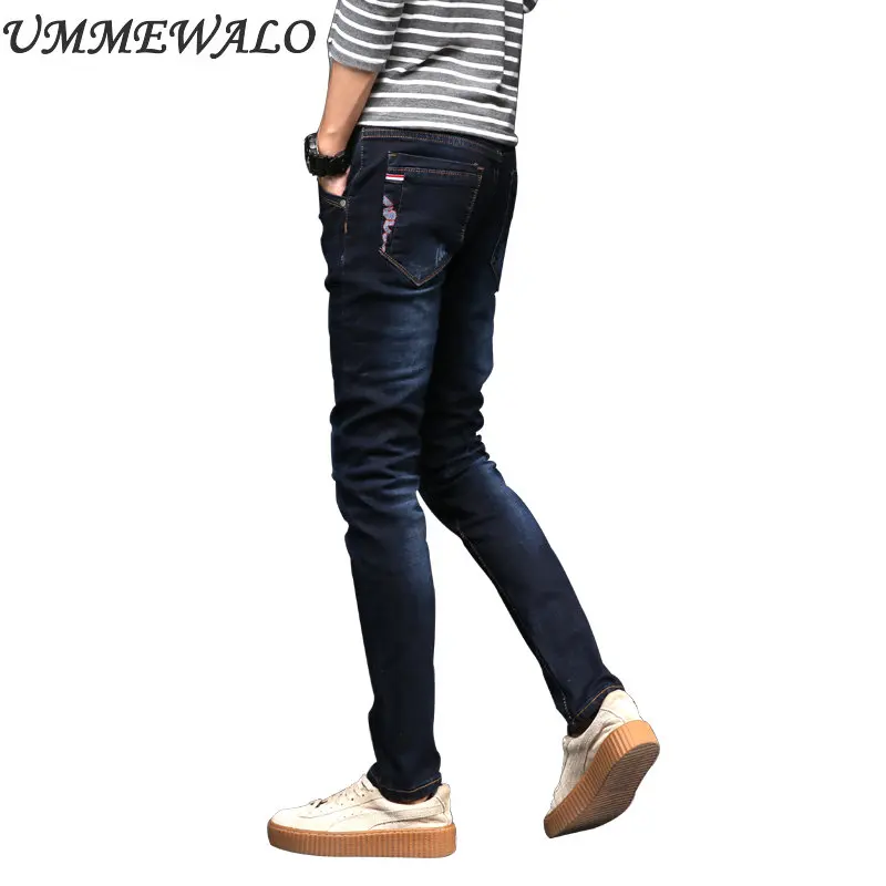 Ummewalo стрейч обтягивающие джинсы для Для мужчин дизайнер умягчитель джинсы человек эластичный Повседневное Жан брюки мужской качество