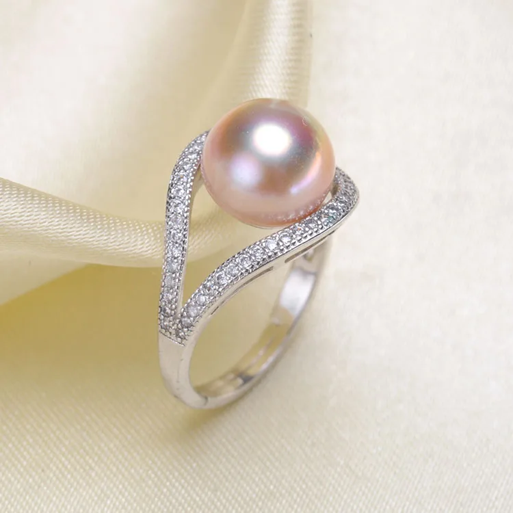 

Ring Mount Pearl Accessories Adjustable Size 925 Sterling Silver Ring Jewelry DIY making No Pearl Free Shipping