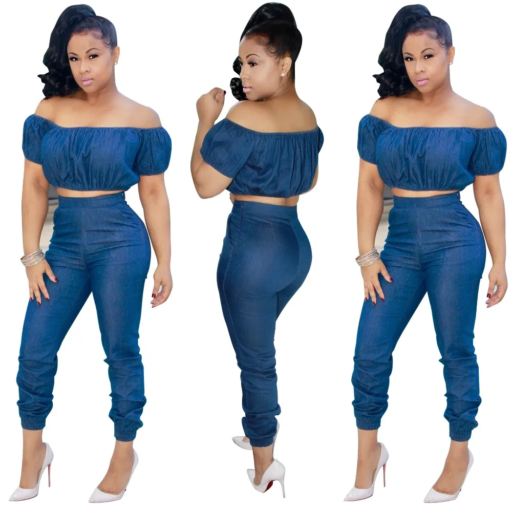 Buy Aletterhin Women Denim Jogger Jumpsuits Jeans 2