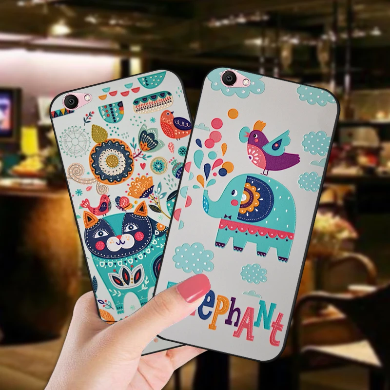 

Cute Animal Soft Silicone Case For BBK Vivo Y66 Anti-knock 360 Full Protection TPU Cover Bag For Vivo V5 Lite Phone Coque