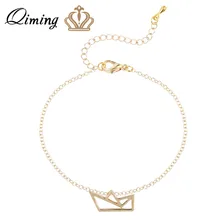 QIMING оригами парусник серебряный браслет с подвеской Тибетский подвеска в виде лодки Женские винтажные браслеты женские для девочек подарок