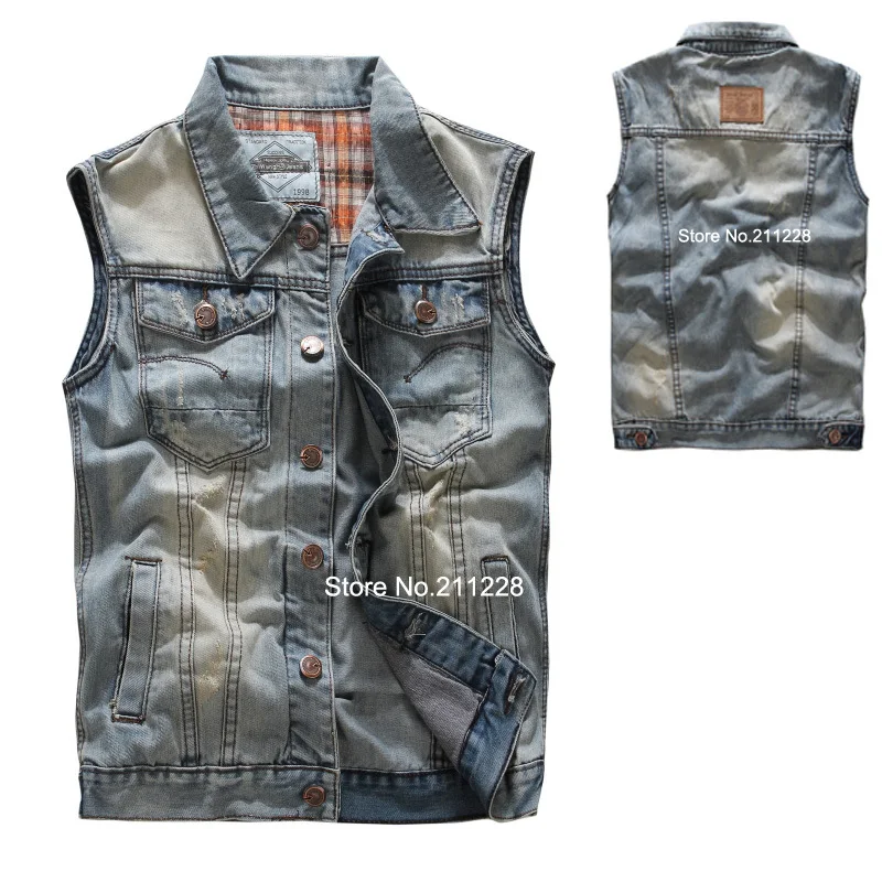 half sleeve denim jacket mens