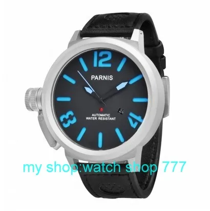 55mm Big dial PARNIS men s watch Automatic mechanical watches green Number watches wholesale 2016 new