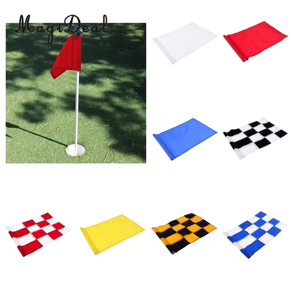 MagiDeal Golf Flag Backyard Practice Golf Hole Pole Cup Flag Nylon Putting Green Flags 510mm x 350mm Sports Golf Accessories