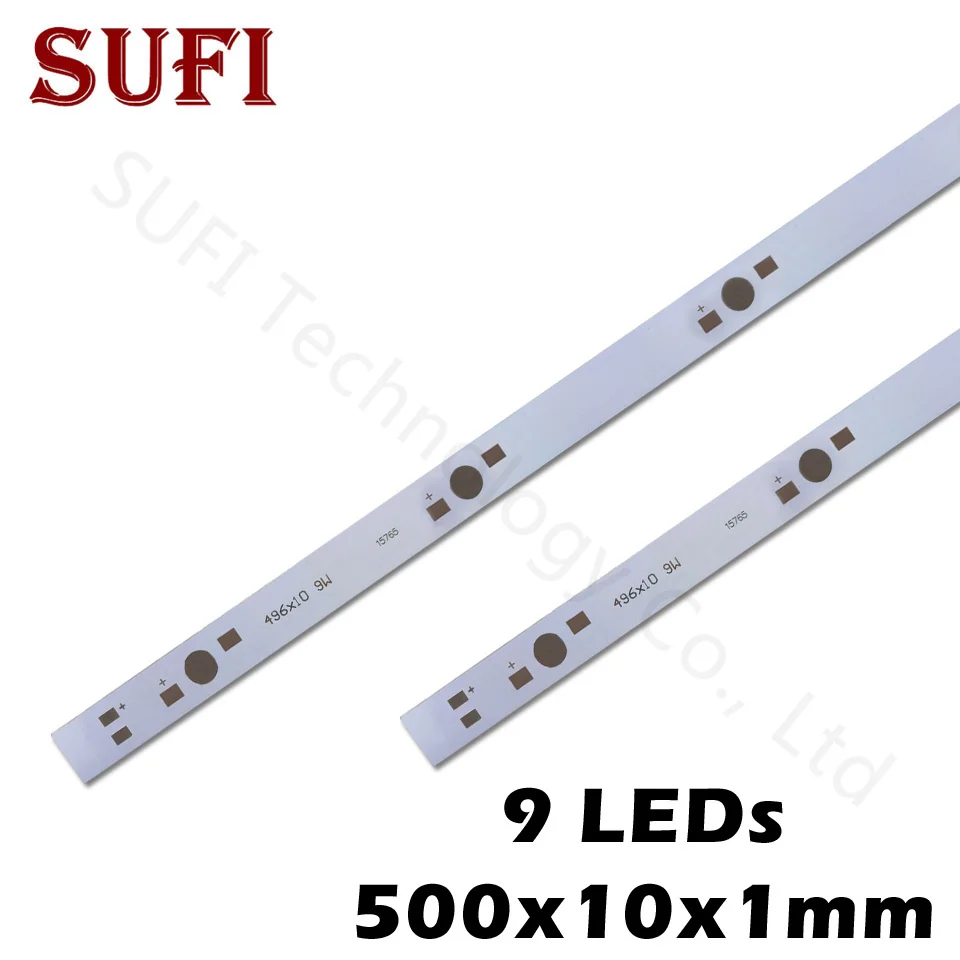 

10pcs 9W 27W LED Aluminum Base Plate 500mm*10mm*1mm Rectangle Lamp pcb Board For 9 Pieces1W 3W 5W High Power LED Lights