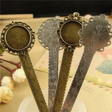 Закладка с цветком для рукоделия, с линейкой, подходит для внутренней основы 20 мм, кабошон, винтажная металлическая Закладка для книг, школьные канцелярские принадлежности