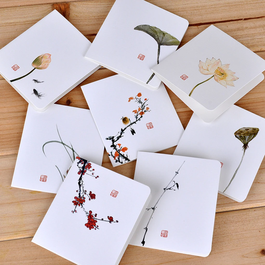 Top Creative simple classical Chinese Style folding card Christmas New Year blessing universal greeting card in Cards & Invitations from Home & Garden on