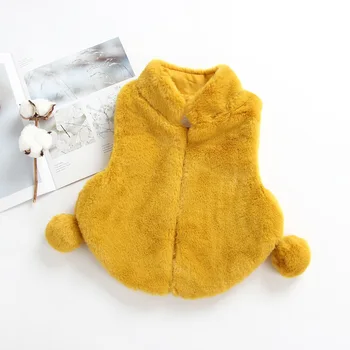 

2018 new winter Girls Kids boys Small hair ball plush vest comfortable cute baby Clothes Children Clothing