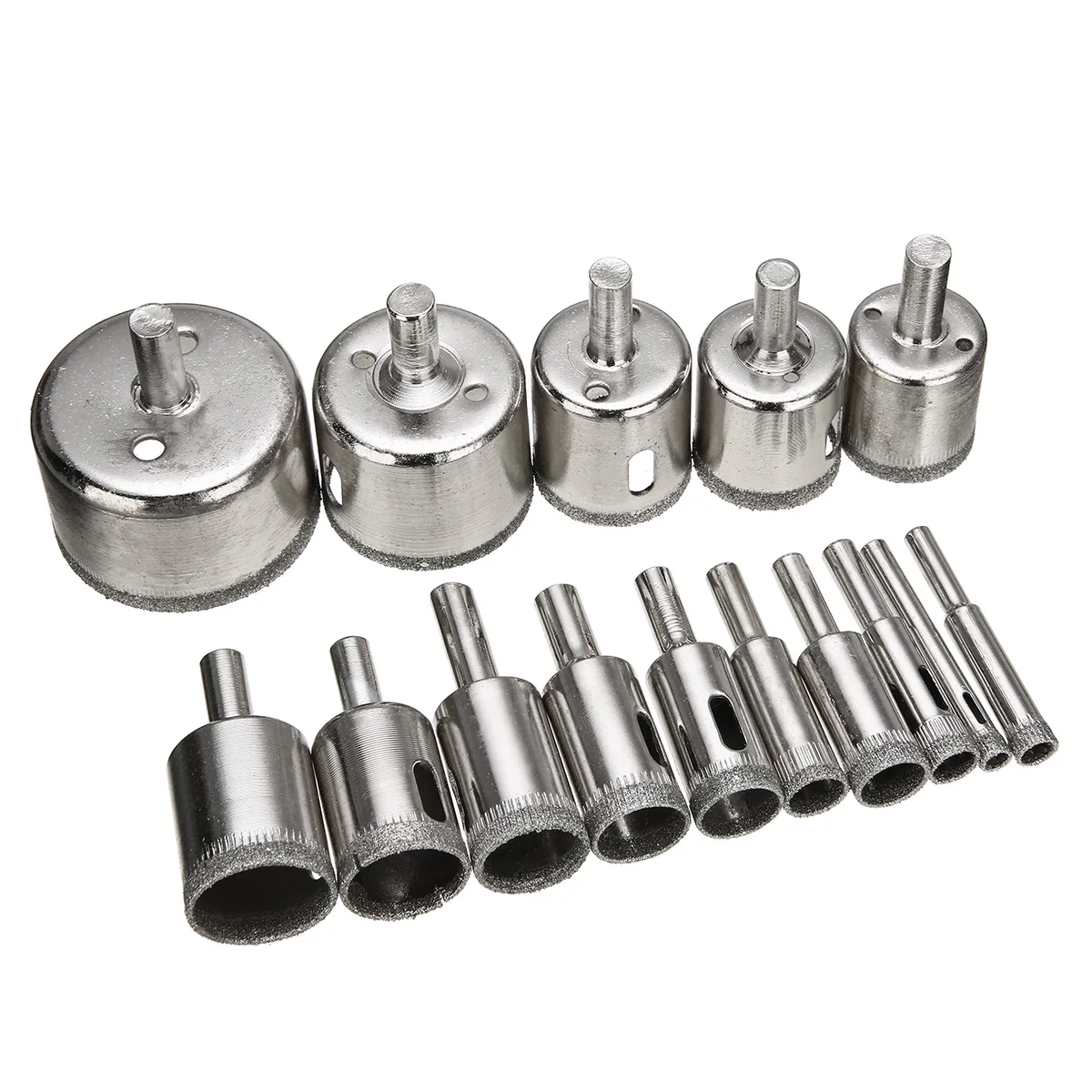 15pcs High Quality Hole Saw Drills Diamond Coated Drill Bits Set Tile Marble Glass Ceramic Hole Saw Tools Accessories 6mm-50mm