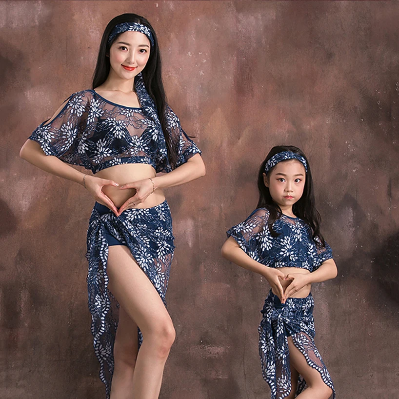 

Kids Girls Lace Belly Dance Costumes Clothes Sexy Indian Oriental Dance Costumes Kids Belly Dance Performance Show Wear Set