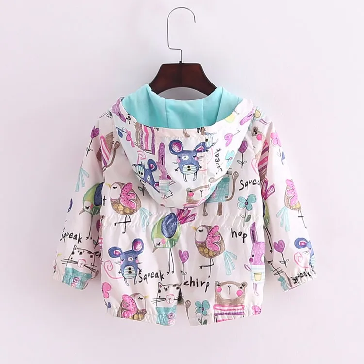 Casual com Capuz Outerwear para Meninas Pintados à Mão Novo Primavera Verão Meninas Jaquetas Moda Crianças Roupas Protetor Solar 2-8 t & 15 jaquetas casual com capuz outerwear para meninas