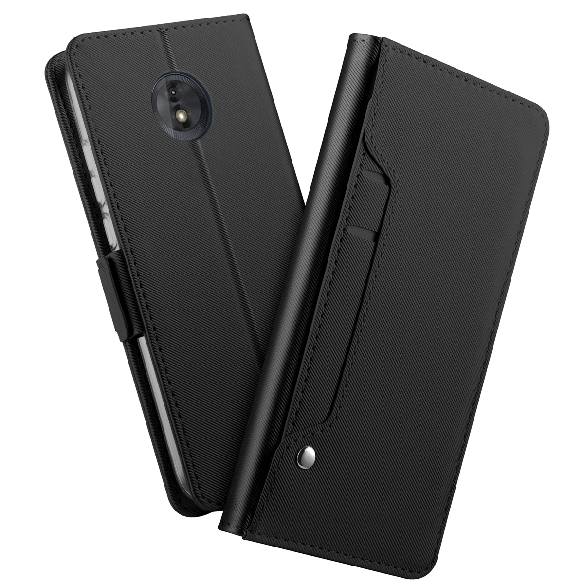 For Motorola Moto G6/G6 Plus Case PU Leather Flip Stand Wallet Case with Mirror &Kickstand &Card