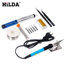 HILDA 220V 60W Electrical Soldering Iron Adjustable Temperature Soldering Gun Welding Rework Repair Tool Kit