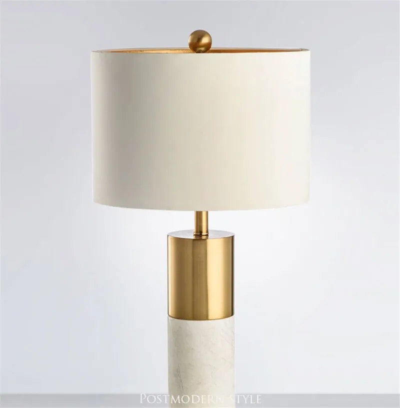Современная американская Роскошная металлическая декоративная настольная лампа в китайском стиле для гостиной, спальни, простая джазовая белая настольная лампа с мраморной подставкой