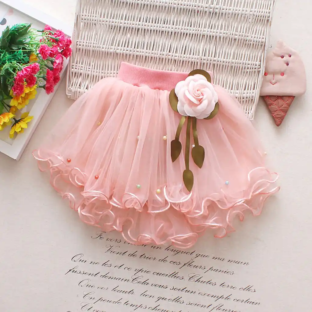 Children Kids Baby Girls Show Dance Party Flower Princess Gauze Tutu Tulle Skirt