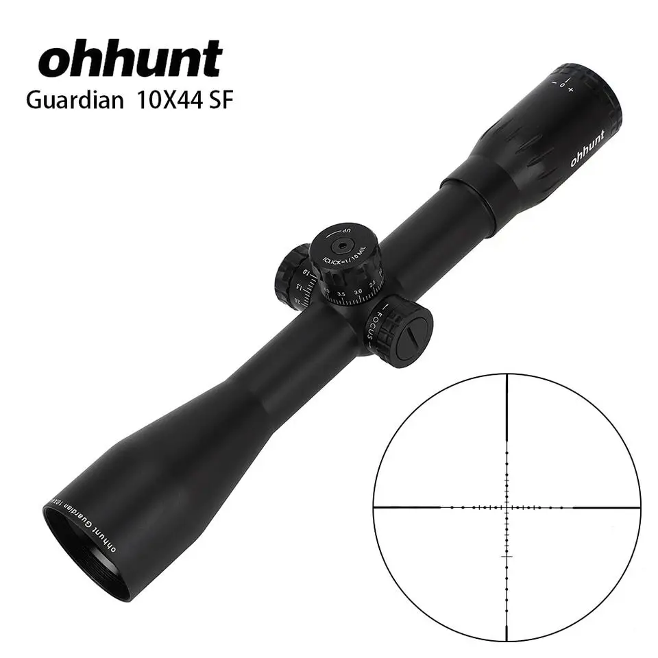 

ohhunt Guardian 10X44 SF Tactical Hunting Riflescopes Side Parallax Turrets Lock Reset Fixed Magnification 10X Scope