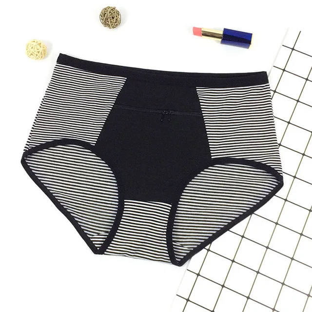Women Zipper Pocket Panties Big Size Underwear Female Cotton Briefs