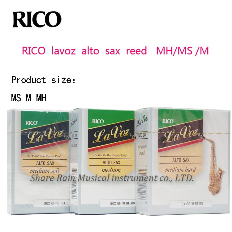 RICO lavoz alto sax reed MH/MS /M 3 types Eb saxphone reed box of 10 tables RICO lavoz alto sax reed MH/MS /M 3 types Eb saxphone reed box of 10 tables