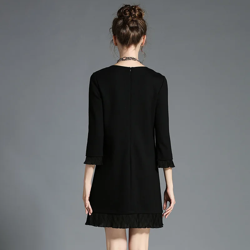 Plus Taille Des Robes La Dame Haute Robe 2017 Broderie Automne Mini Qualité 5xl Poche Nouveau Noire xxxl Ouyalin Femmes L Colorée 4xl De BYnSz8xqw
