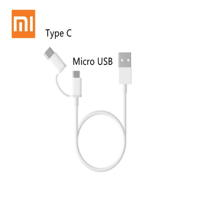 30 см 2 в 1 Xiao mi кабель mi cro usb type C короткий Быстрый зарядный кабель для mi powerbank 8 se A2 redmi s2 6 pro шнур