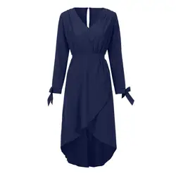 MUQGEW 2019 модное женское платье с v-образным вырезом нерегулярный разрез завязанный рукав с открытыми плечами вечернее платье vestidos robe # 5L