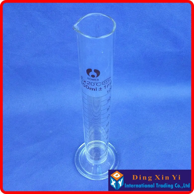 (2 pieces/lot)100ml glass measuring cylinder graduated cylinder,measuring graduates glass graduate