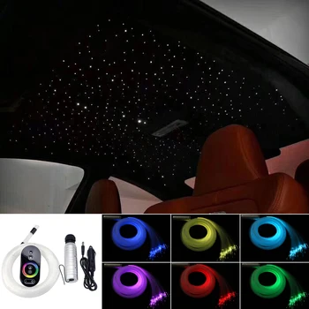 

Car use 6W RGB plastic Fiber Optic Star Ceiling Kit Light 1mm *140pcs*30cm +Touch Remote optical fiber Lights Engine