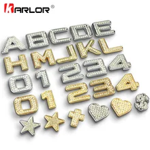 Pegatinas de Metal 3D para coche, letras del alfabeto Digital, emblema, logotipo, calcomanías de decoración ostentosas de cristal, accesorios de estilo automático, 3cm