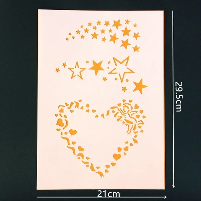 A4 Size DIY Craft Angel Star Pattern Stencil Template For Wall Painting Scrapbooking Stamp Decor Embossing Paper Cards A4 Size DIY Craft Angel Star Pattern Stencil Template For Wall Painting Scrapbooking Stamp Decor Embossing Paper Cards