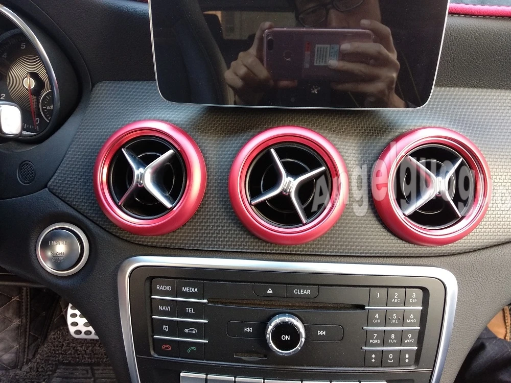 Aluminium alloy Air outlet sticker/Instrument panel Air outlet decoration ring Fit for Mercedes Benz A B GLA CLA Class