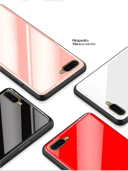 

Tempered Glass Phone Case For Oppo K1 Luxury PC Back Soft Silicone Bumper Shockproof Protective Case For Oppo K1 F9 F7 R15 Coque