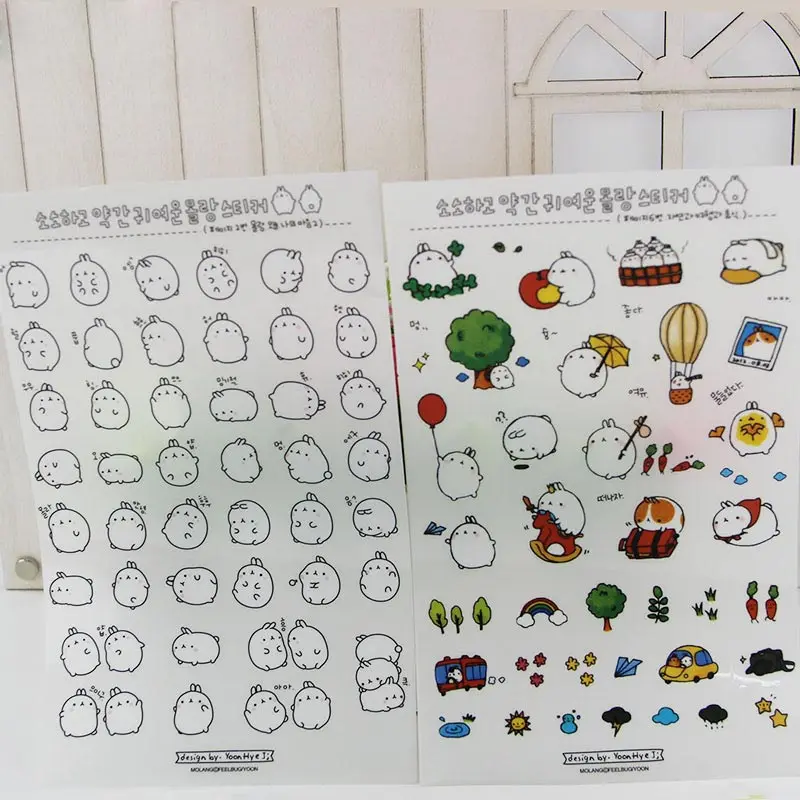 6 листов/упаковка наклейки из ПВХ|6 sheets|kawaii pvc stickerstickers school |