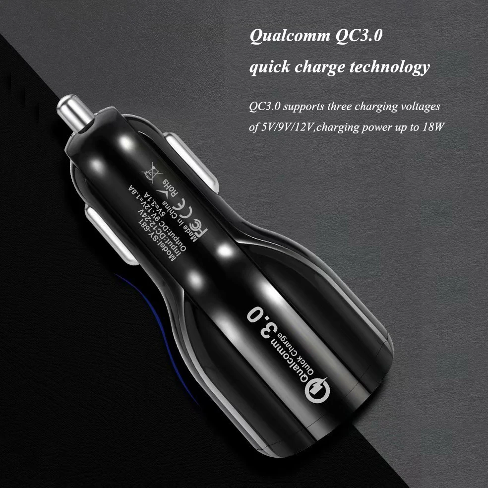 09Riggler QC3.0 Car Charger Dual USB Port 