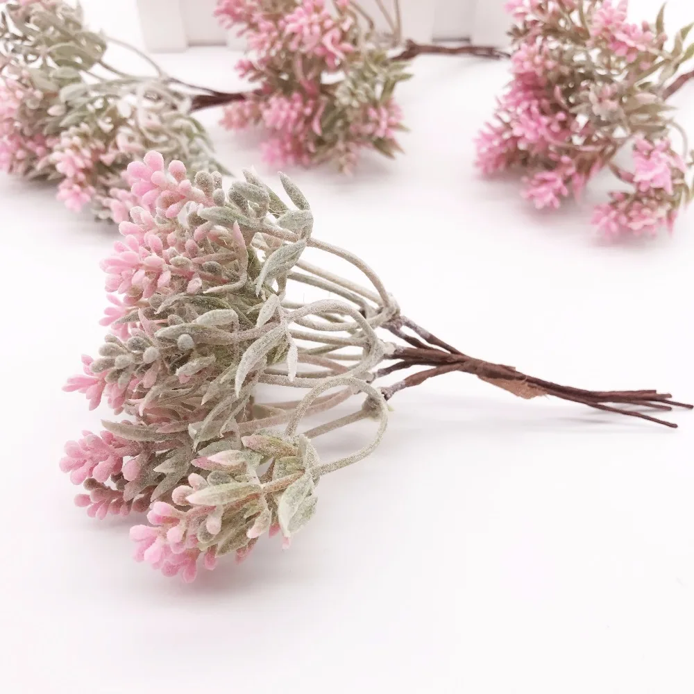 6 шт. мини-искусственные растения, искусственные цветы для свадьбы, Рождественский Декор, сделай сам, скрапбукинг, венок, искусственные цветы