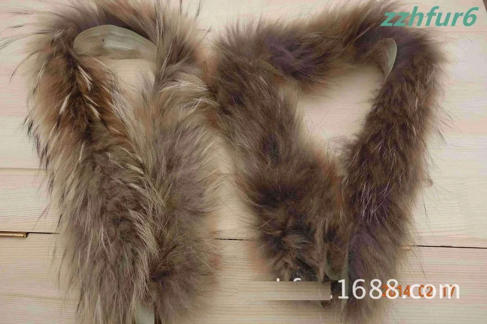 DIY 68 см натуральный меховой воротник натуральный мех енота шарф меховая отделка пуховое пальто меховая полоска/с капюшоном полосы для капюшона R19