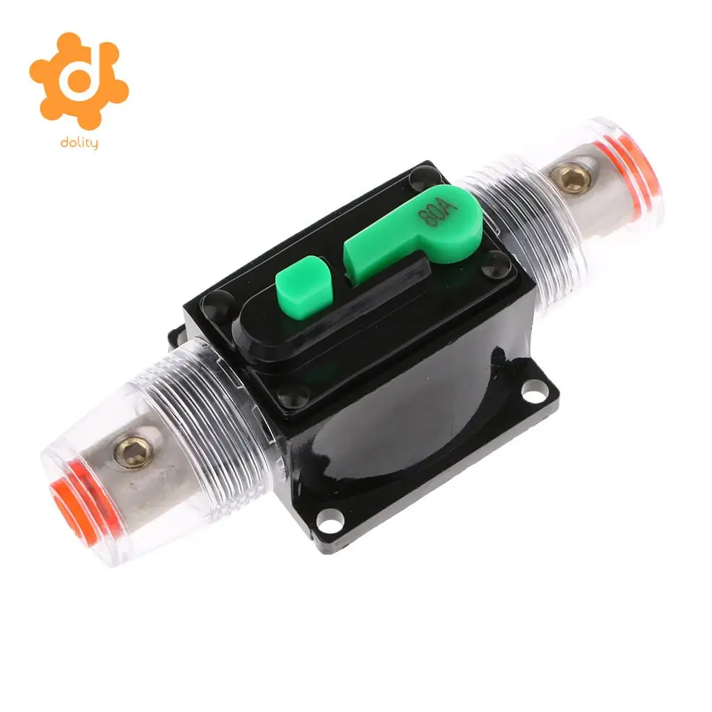In-Line Manual Reset Circuit Breaker Car Stereo for AUDIo Fuse 12V/24V/32V 100A 80A 60A 15A 10A