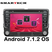 Smartech Восьмиядерный 2din VW Android 7.1.2 автомобиля Автомобильный Мультимедийный Плеер GPS стерео Радио DVD для Volkswagen Passat поло гольф Skoda